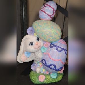 Ceramic Easter bunny with eggs